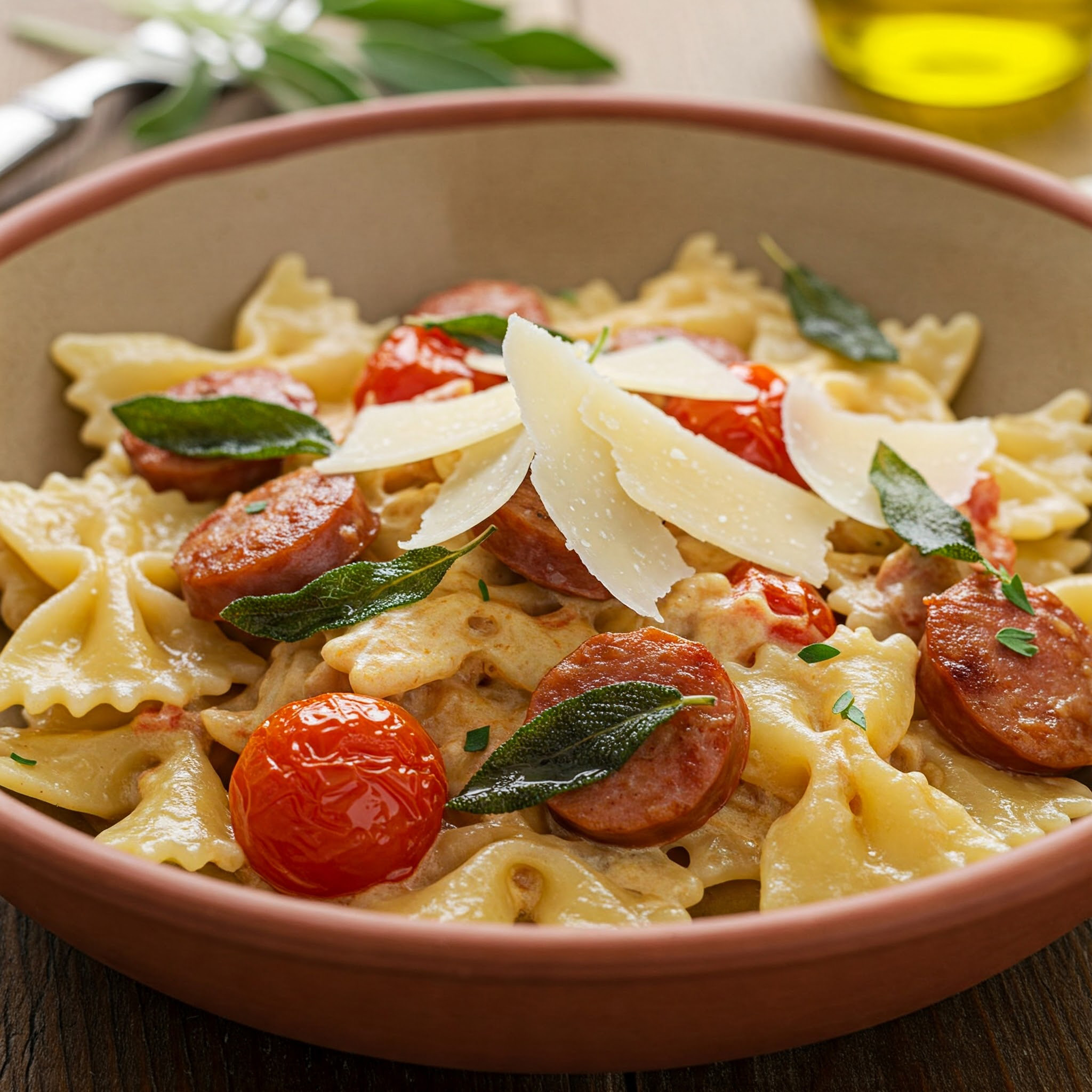 u003cbru003eSalsiccia-Farfalle in Salbei-Sahne