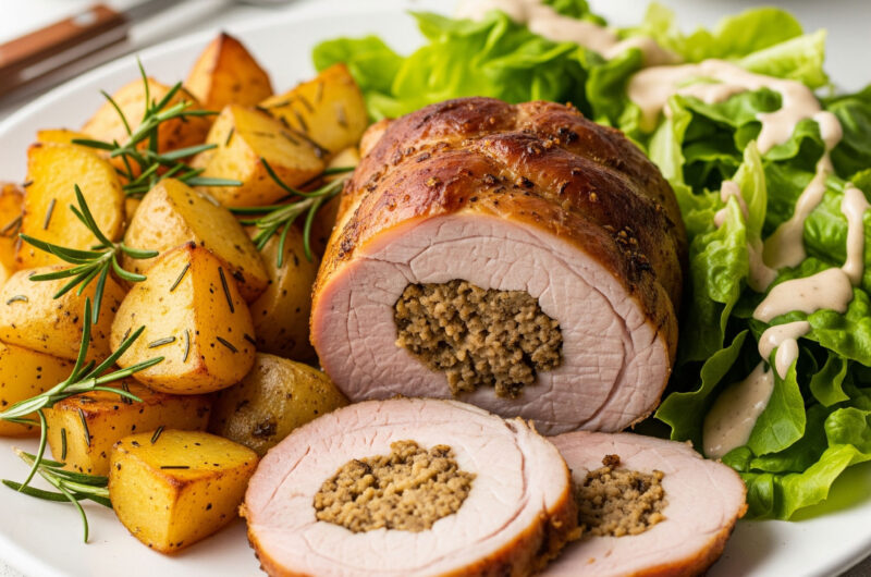 Gefüllter Schweinerücken Mediterran