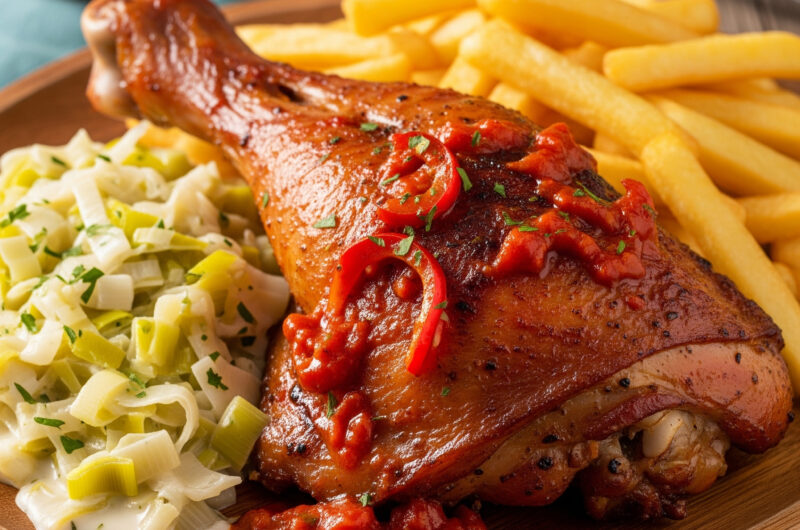 Putenkeule „Rahm-Paprika“ mit Pommes