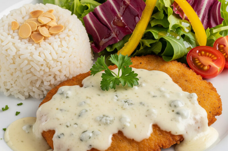 Putenschnitzel in Bavaria-Blu-Sauce
