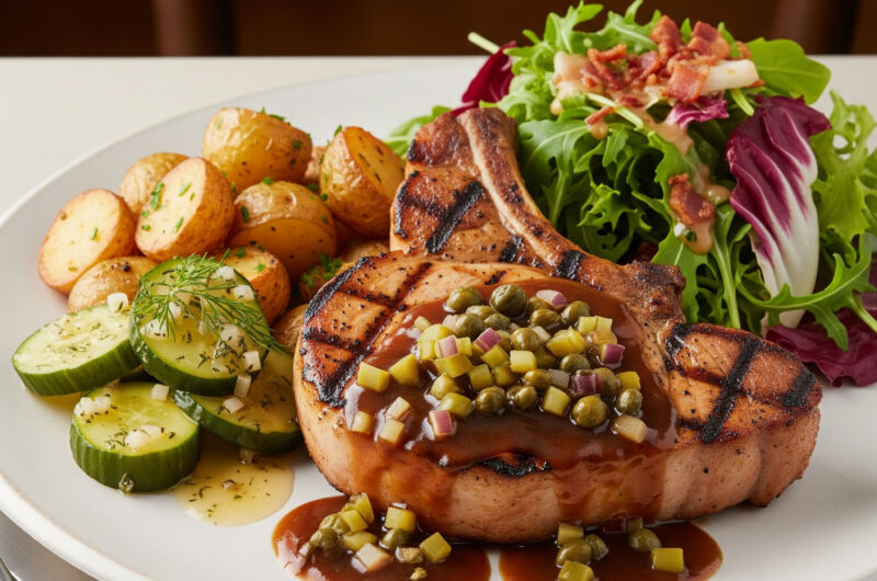 Stielkotelett mit Sauce Robert