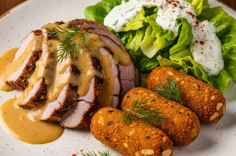 Gyros-Braten mit Metaxa-Sauce