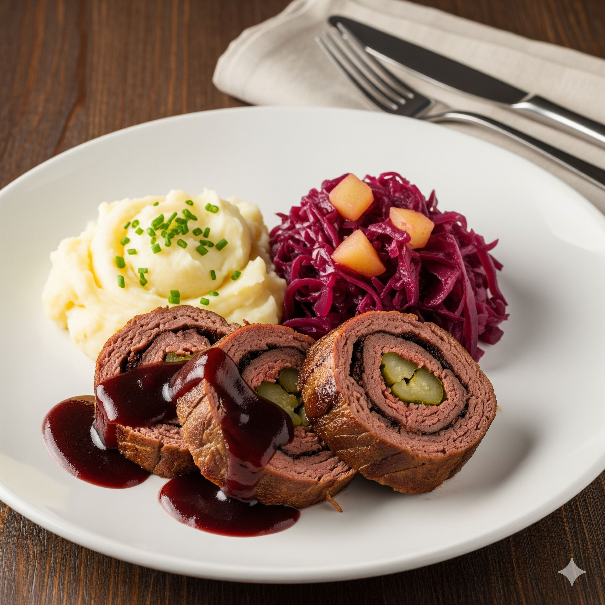 u003cbru003eKlassische Rinderroulade „Burgunder Art“