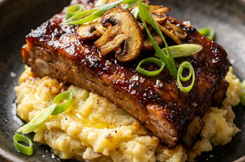 Deftige Grillrippen auf Butterstampf
